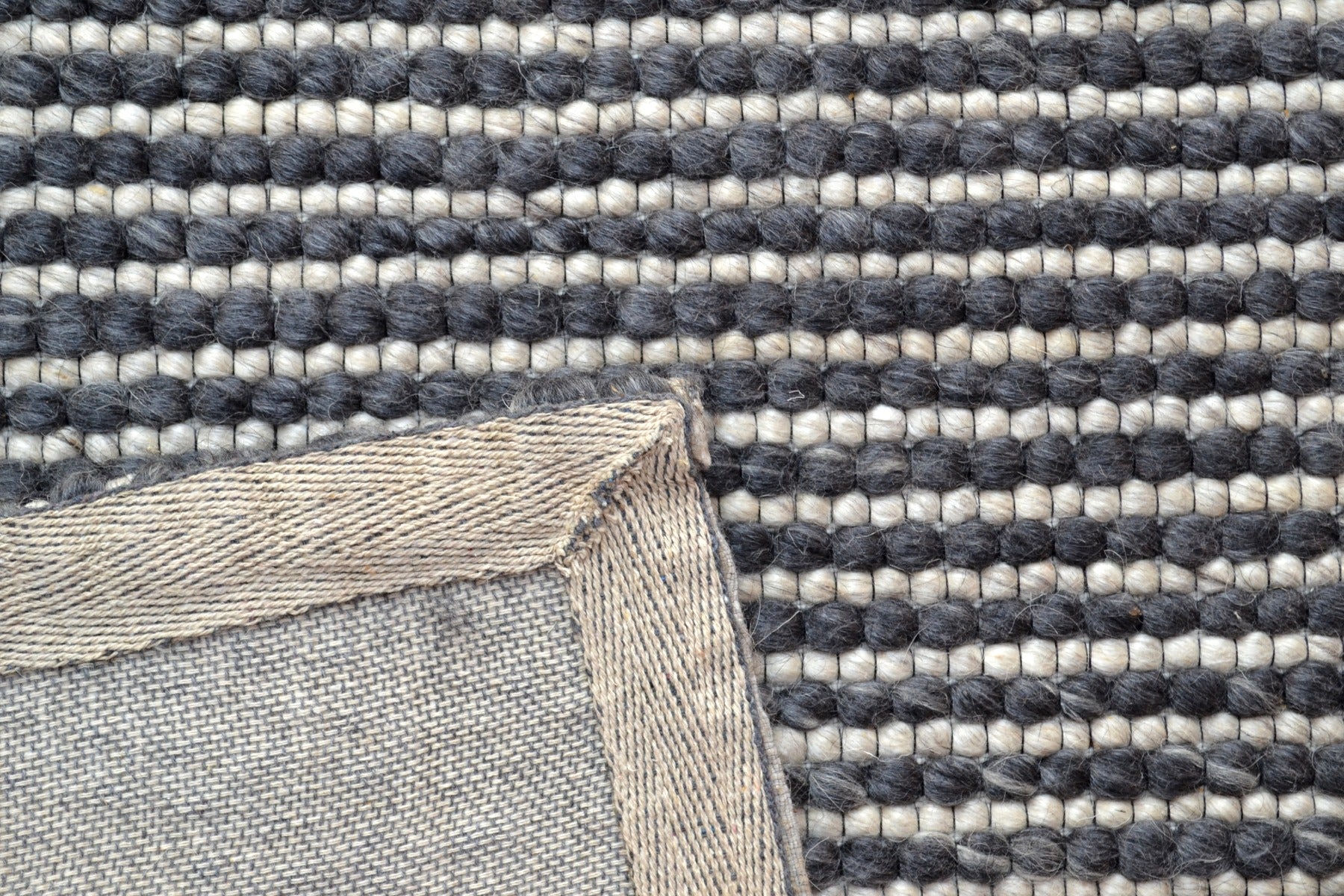 Designer Handwoven Beads Wool Rug - 6218 - Charcoal - 110x160cm