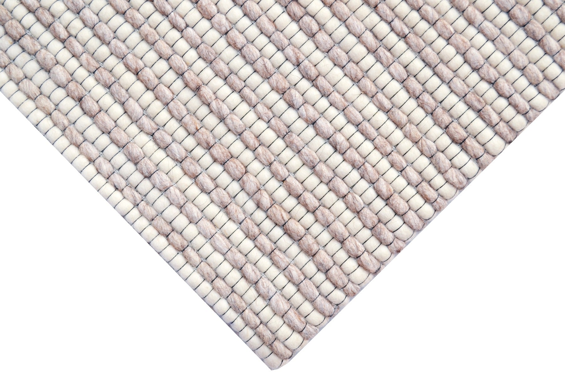 Designer Handwoven Beads Wool Rug - 6218 - Sand - 110x160cm