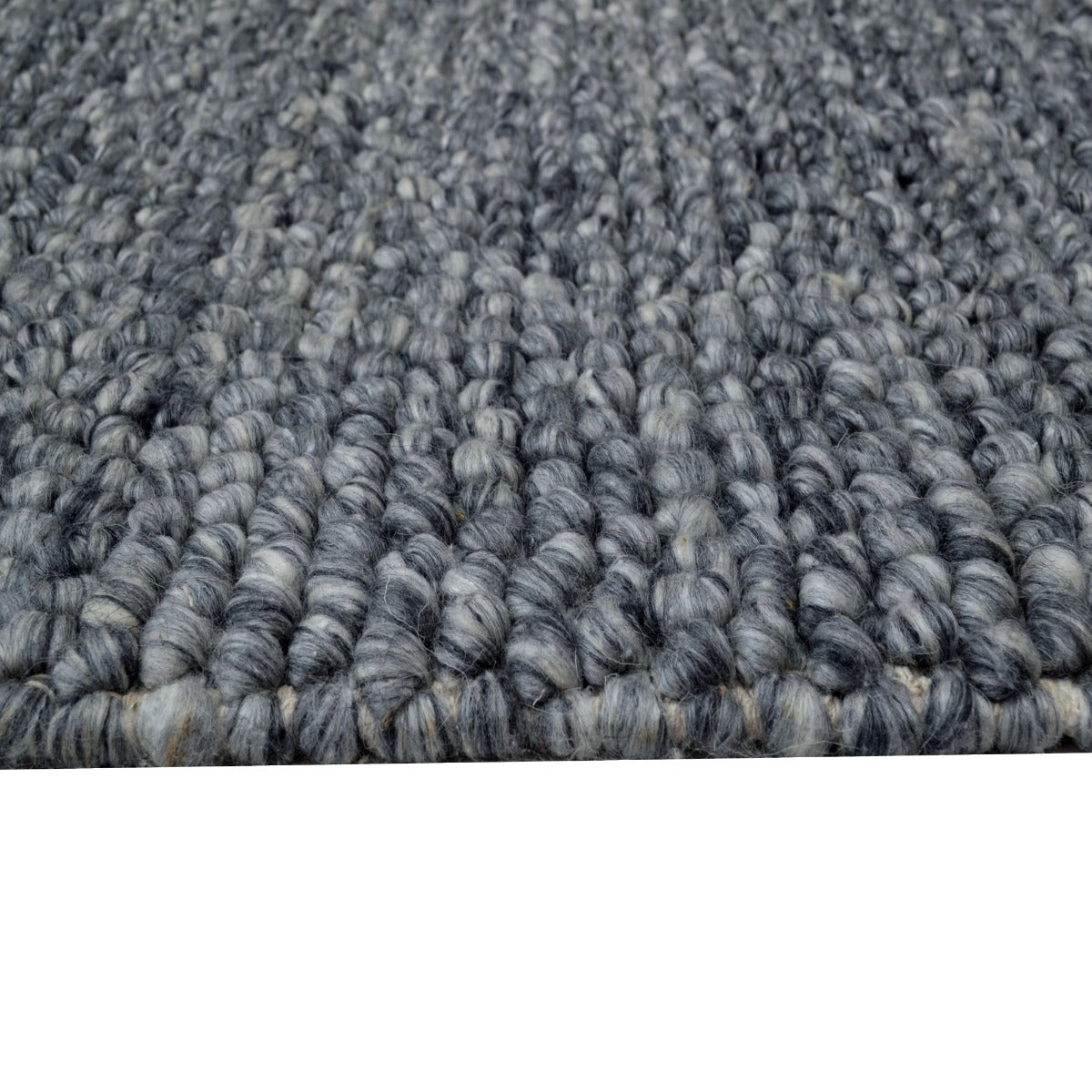 Designer Handwoven Wool Rug-Beads 6372-Charcoal-110x160cm