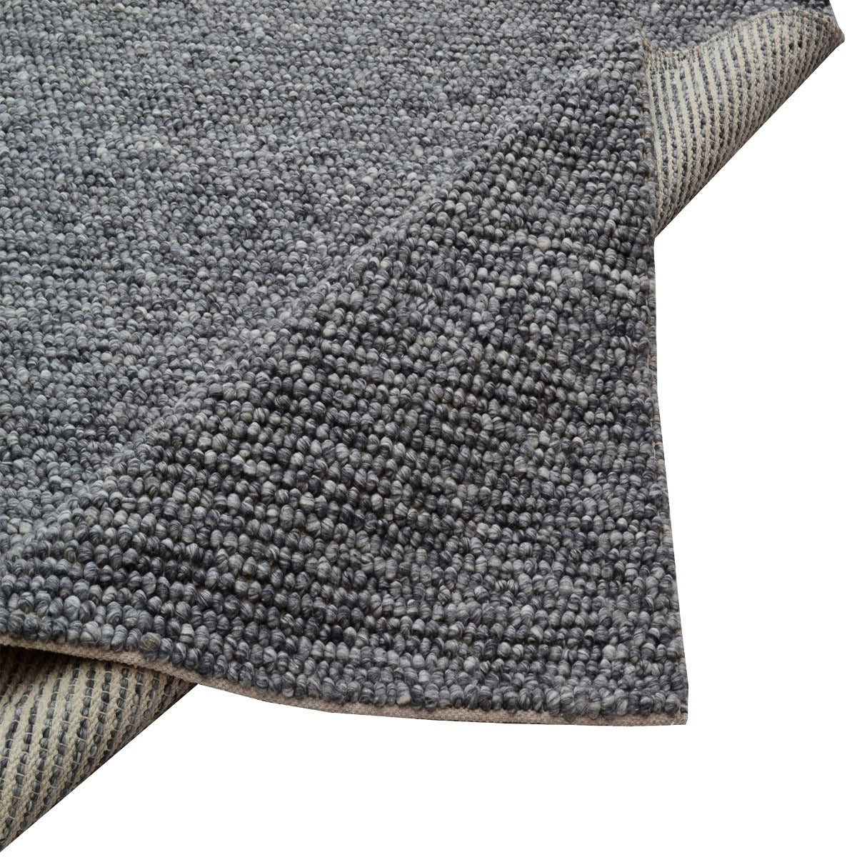 Designer Handwoven Wool Rug-Beads 6372-Charcoal-110x160cm