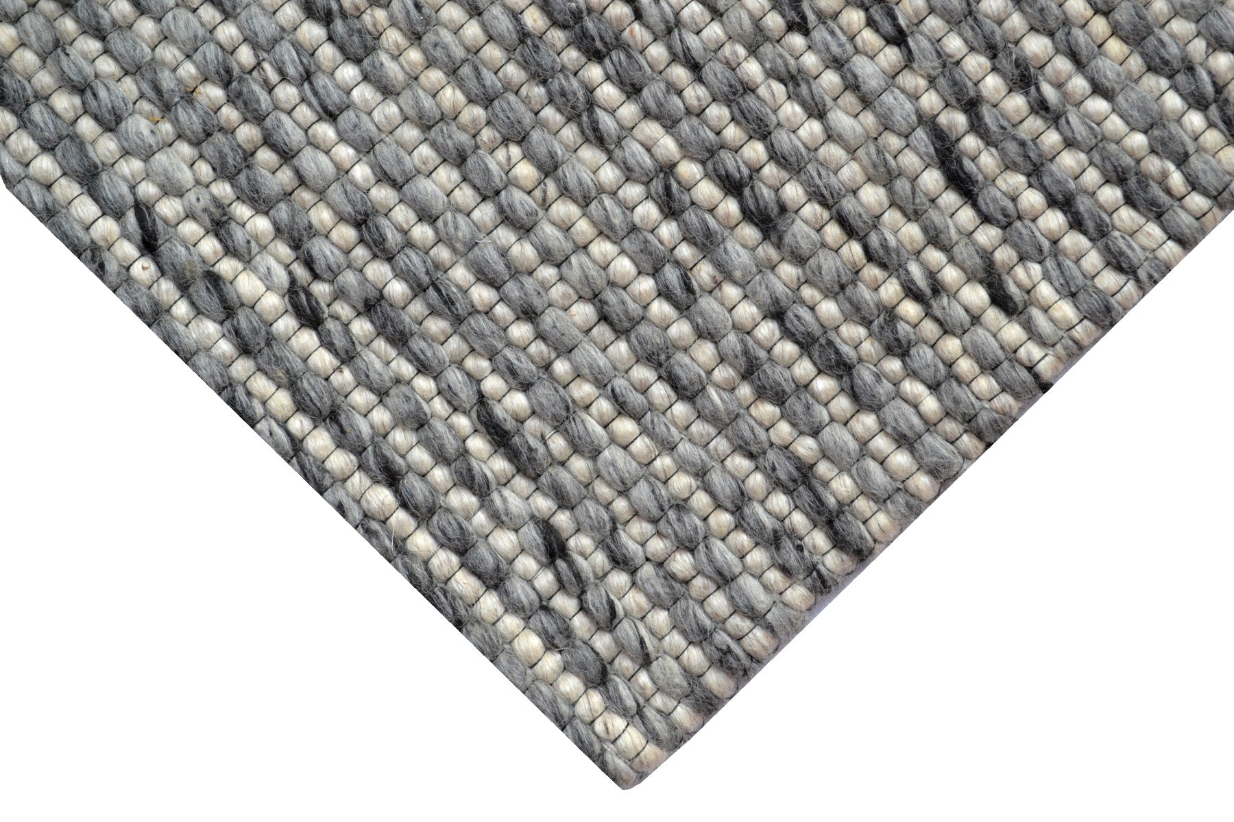 Designer Handwoven Beads Wool Rug - 6218 - Ash Grey - 110x160cm