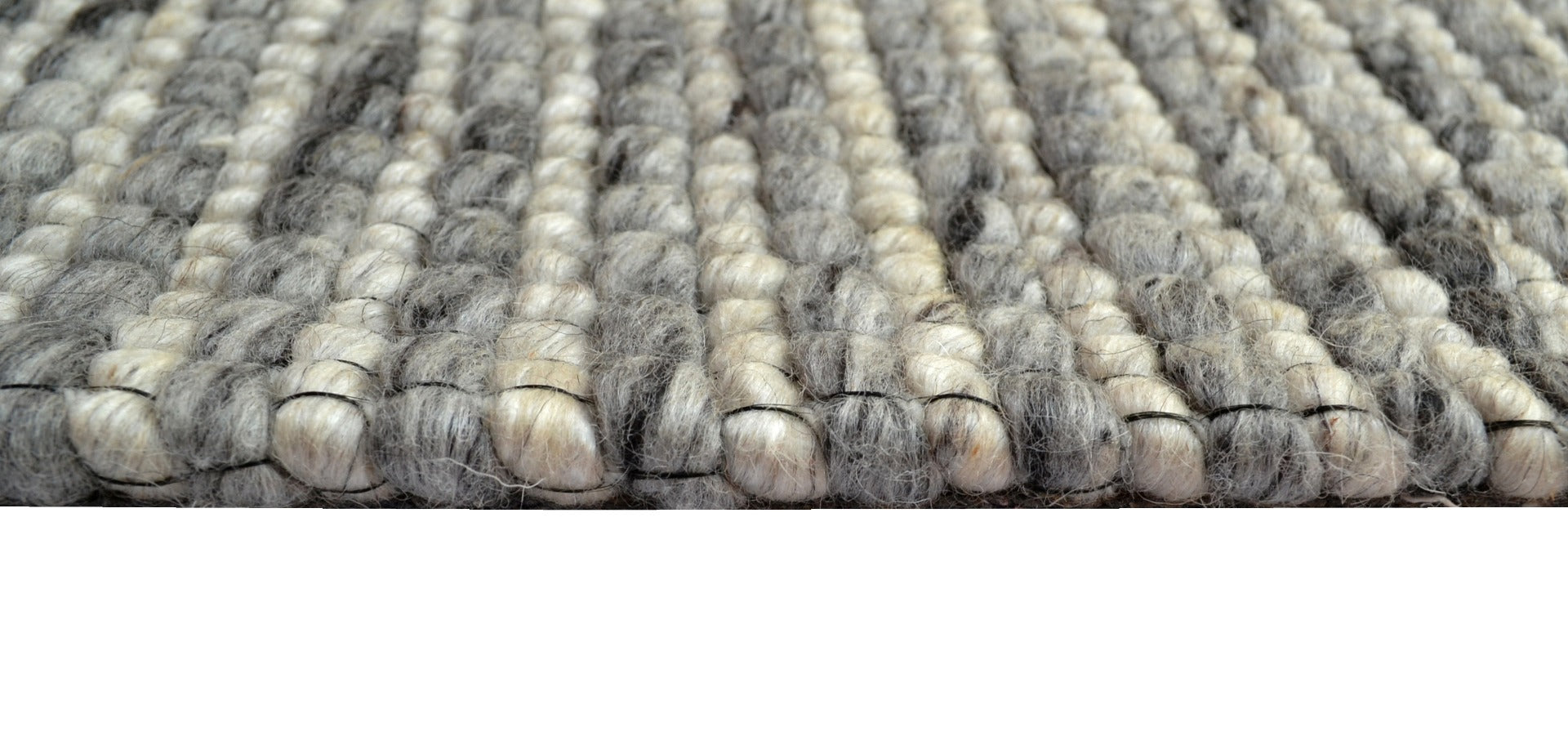 Designer Handwoven Beads Wool Rug - 6218 - Ash Grey - 110x160cm