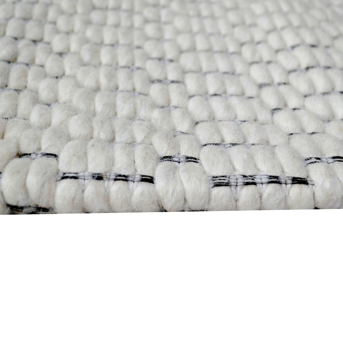 Handwoven Designer Wool Rug-Bending 6381-Ivory-110x160cm