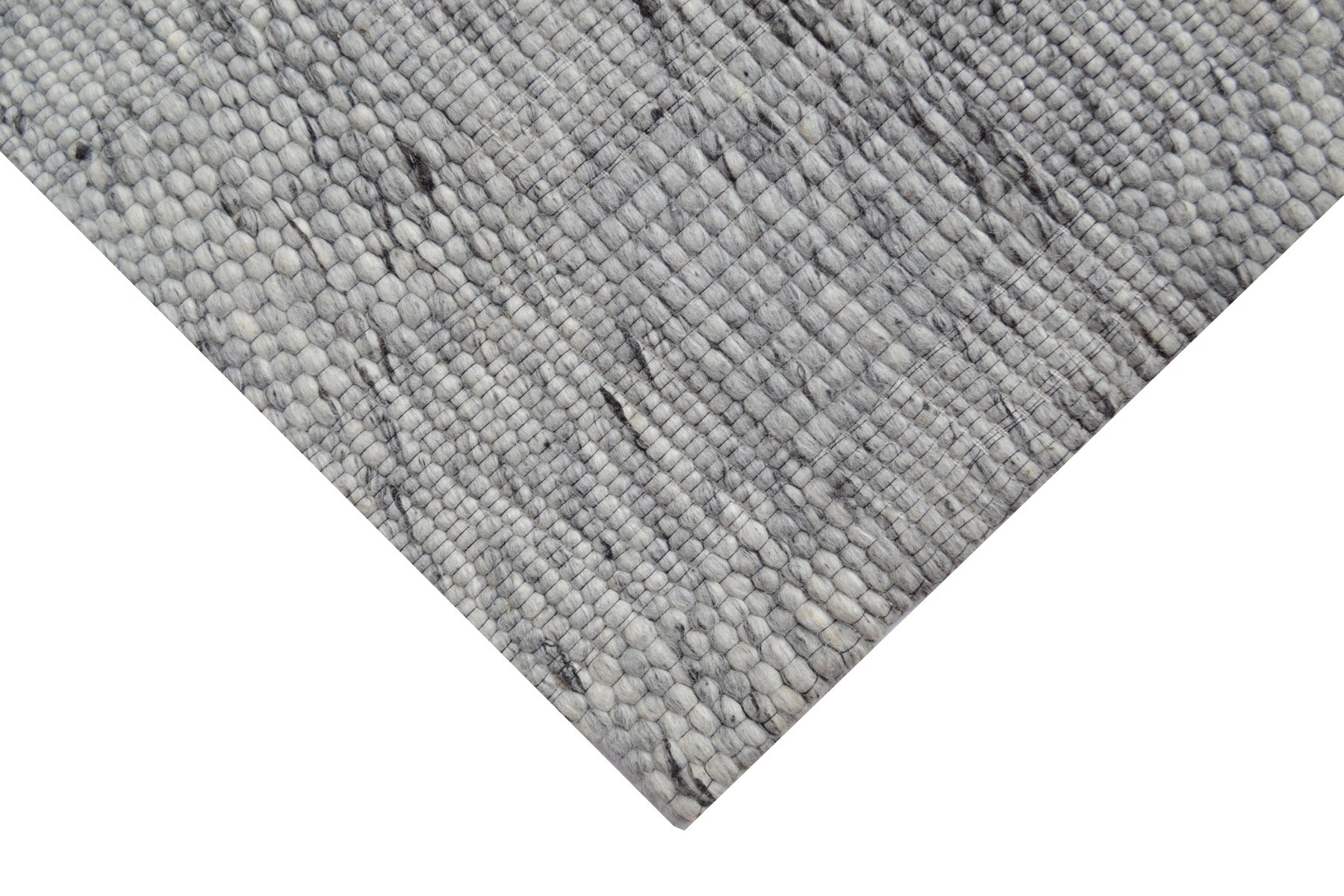 Modern Handwoven Wool Rug - Blocks 6219 - Ash Grey - 110x160cm