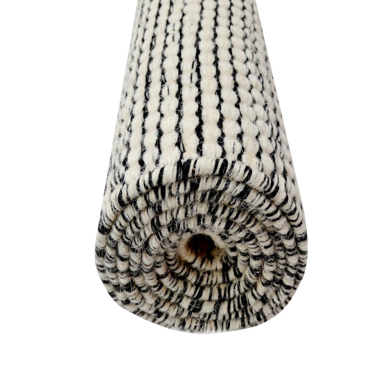 Handwoven Boondi Wool Rug-Ivory/Black-110x160cm