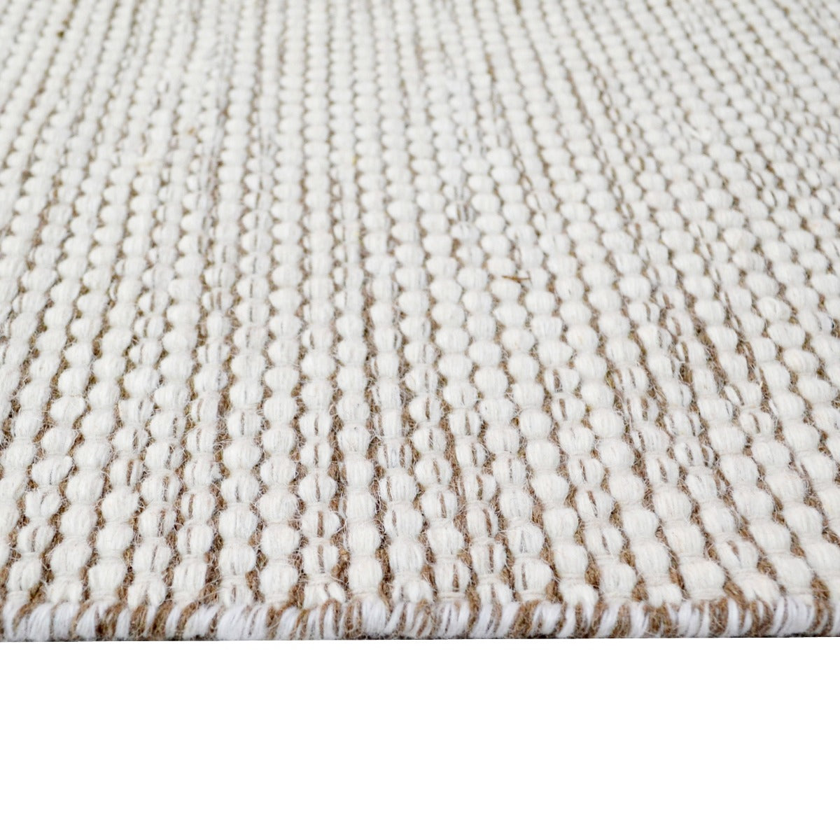 Handwoven Boondi Wool Rug-Ivory/Fawn-110x160cm