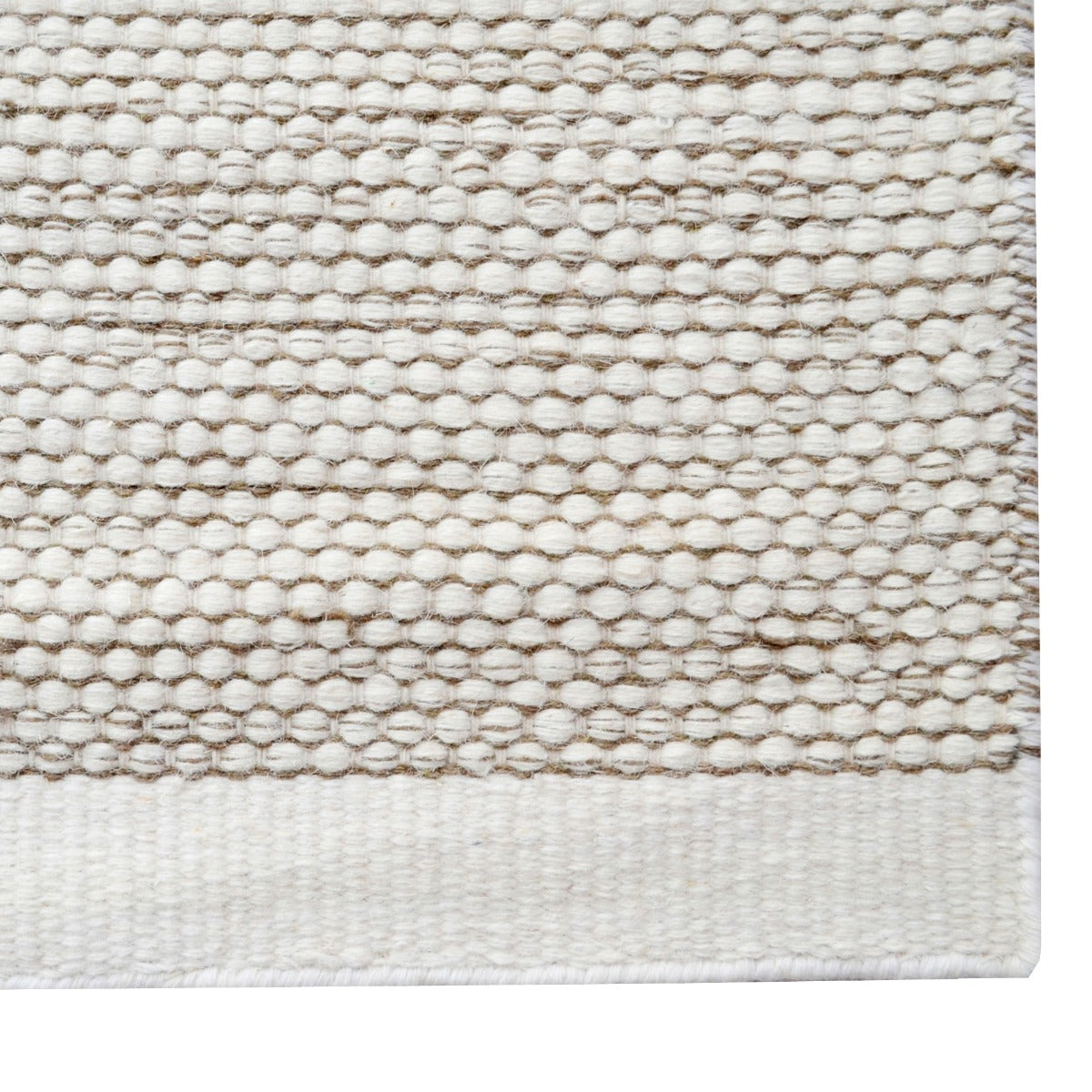 Handwoven Boondi Wool Rug-Ivory/Fawn-110x160cm