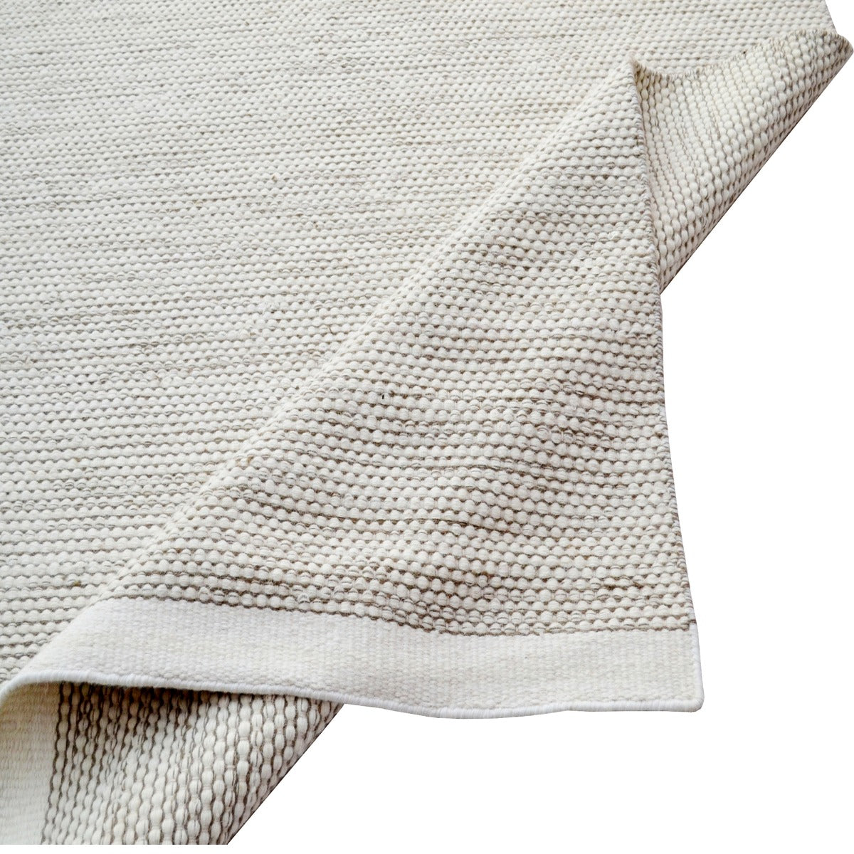 Handwoven Boondi Wool Rug-Ivory/Fawn-110x160cm