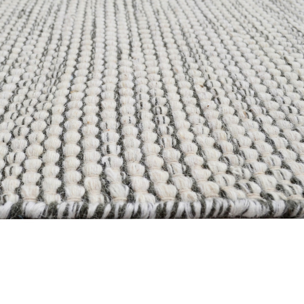 Handwoven Boondi Wool Rug-Ivory/Grey-110x160cm