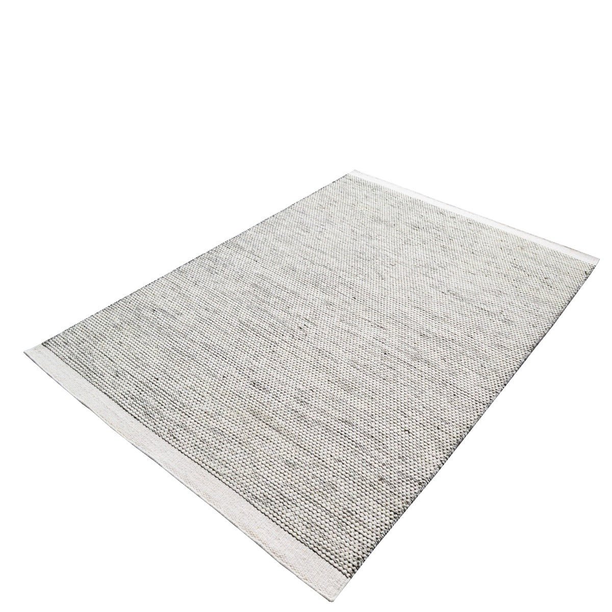Handwoven Boondi Wool Rug-Ivory/Grey-110x160cm