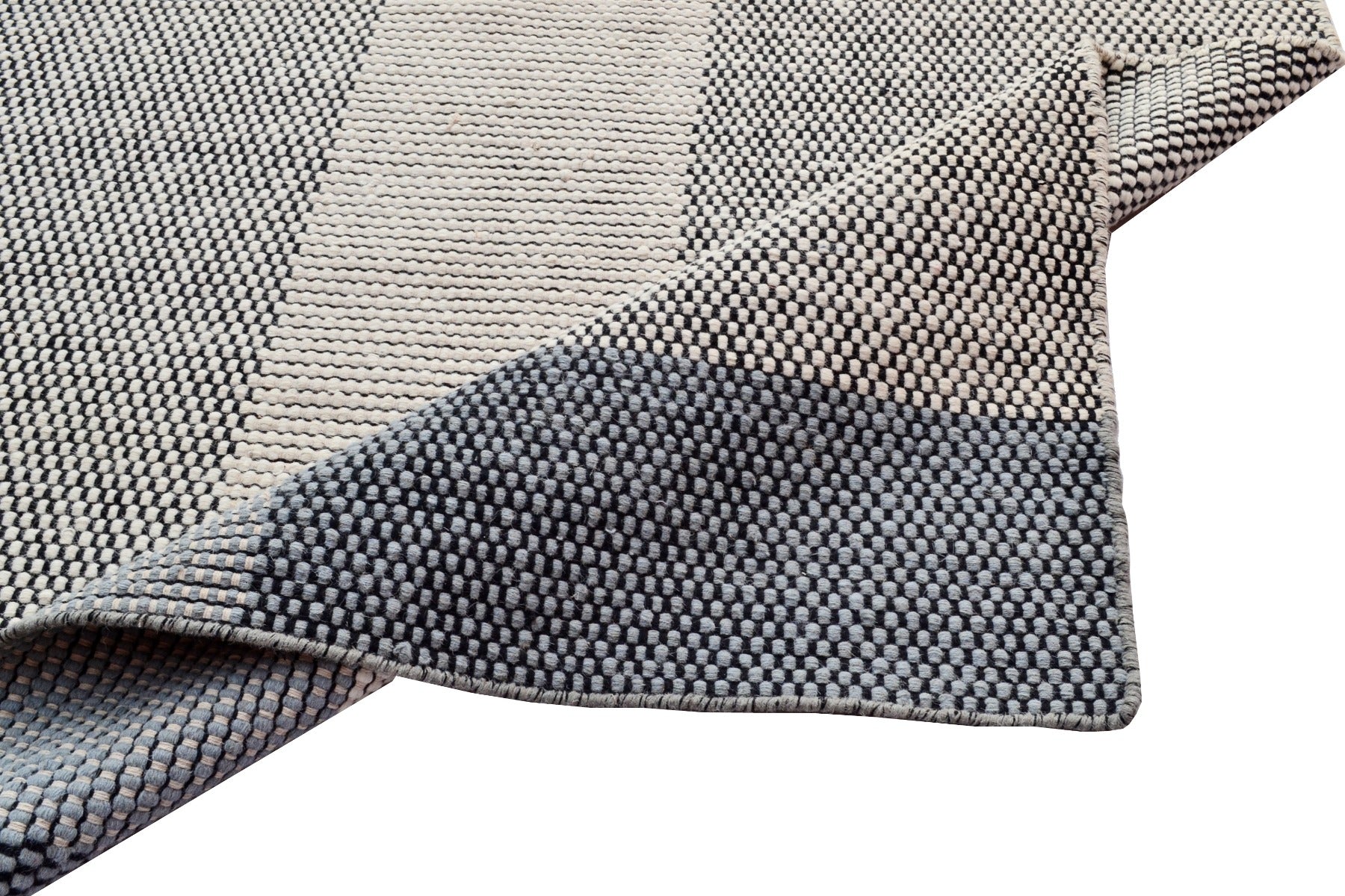 Modern Handwoven Wool Rug - Dotts - Ivory/Grey - 160x230cm