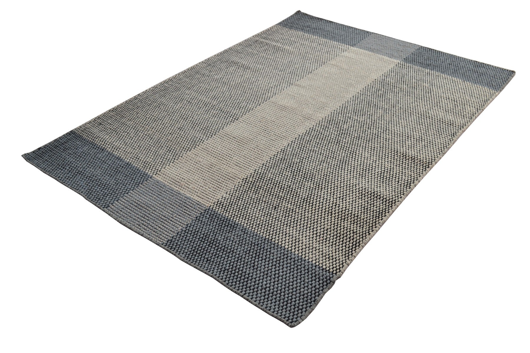 Modern Handwoven Wool Rug - Dotts - Ivory/Grey - 160x230cm
