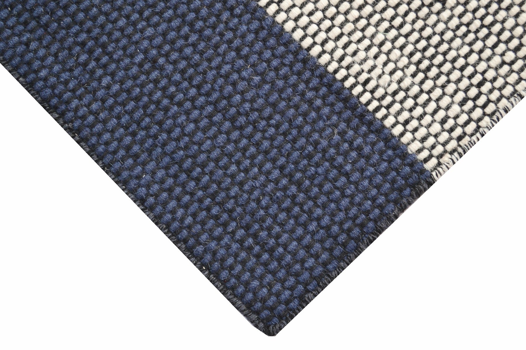 Modern Handwoven Wool Rug - Dotts - Ivory/Navy - 160x230cm