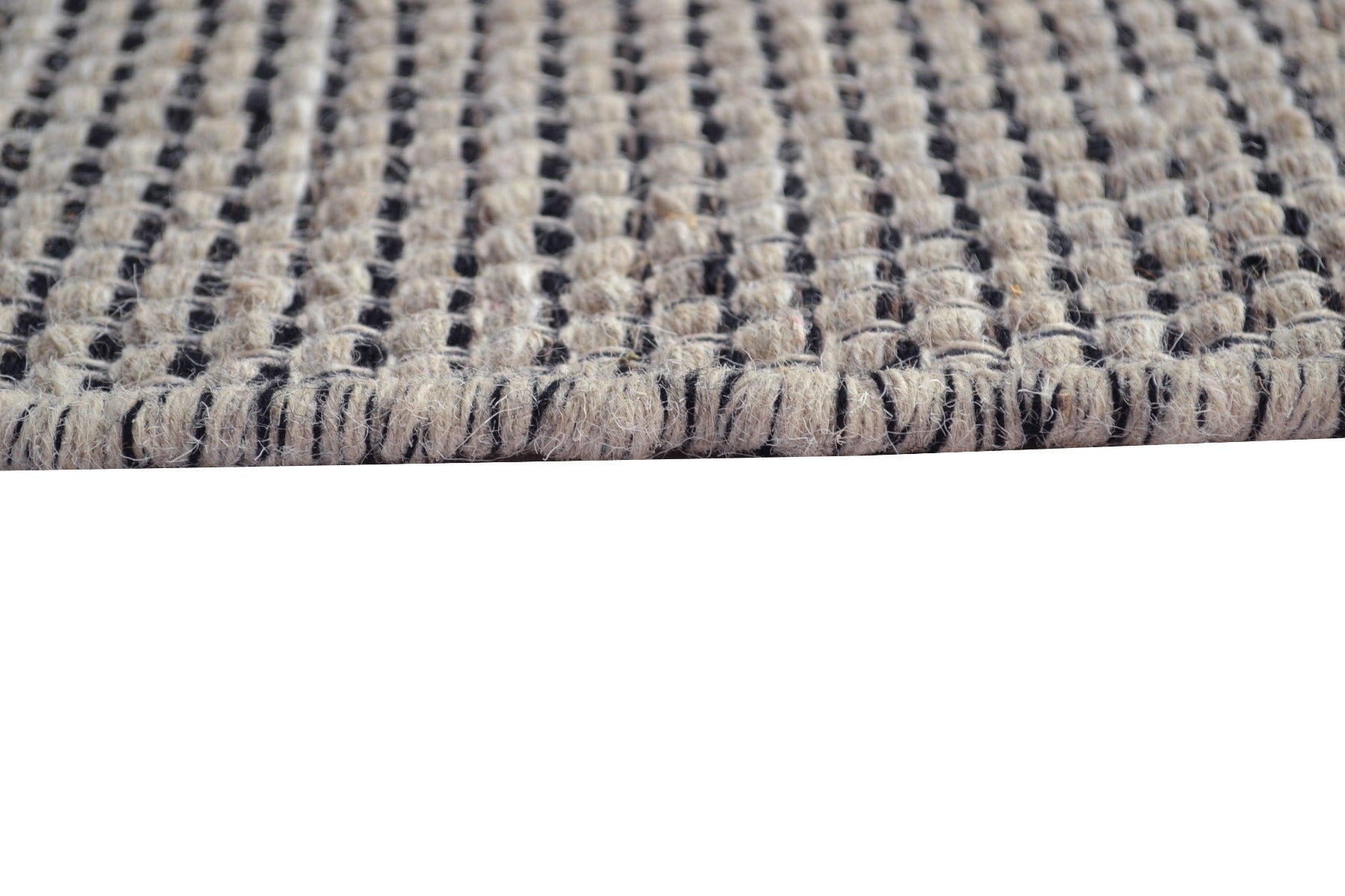 Modern Handwoven Wool Rug - Dotts - Natural/Beige Cream - 70x140cm