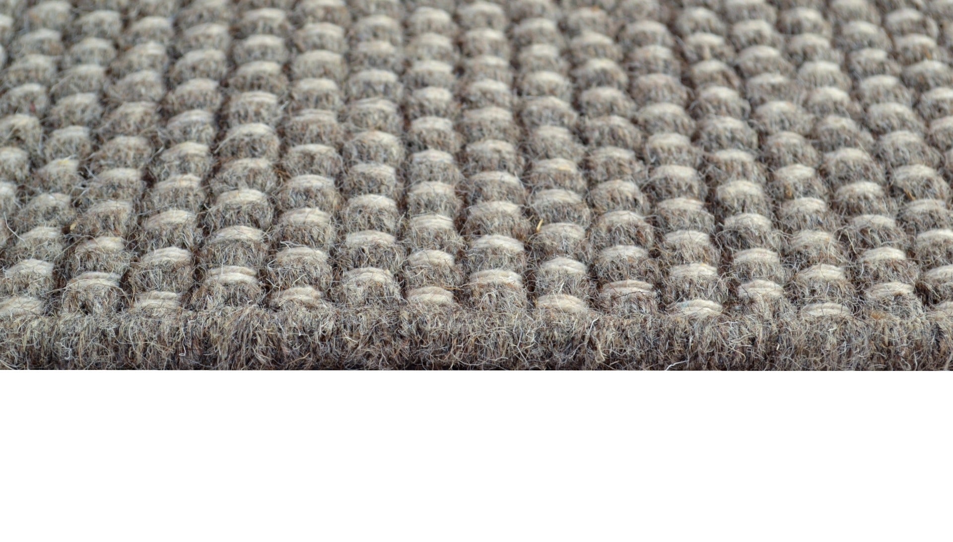 Modern Handwoven Wool Rug - Dotts - Natural/Brown - 80x150cm