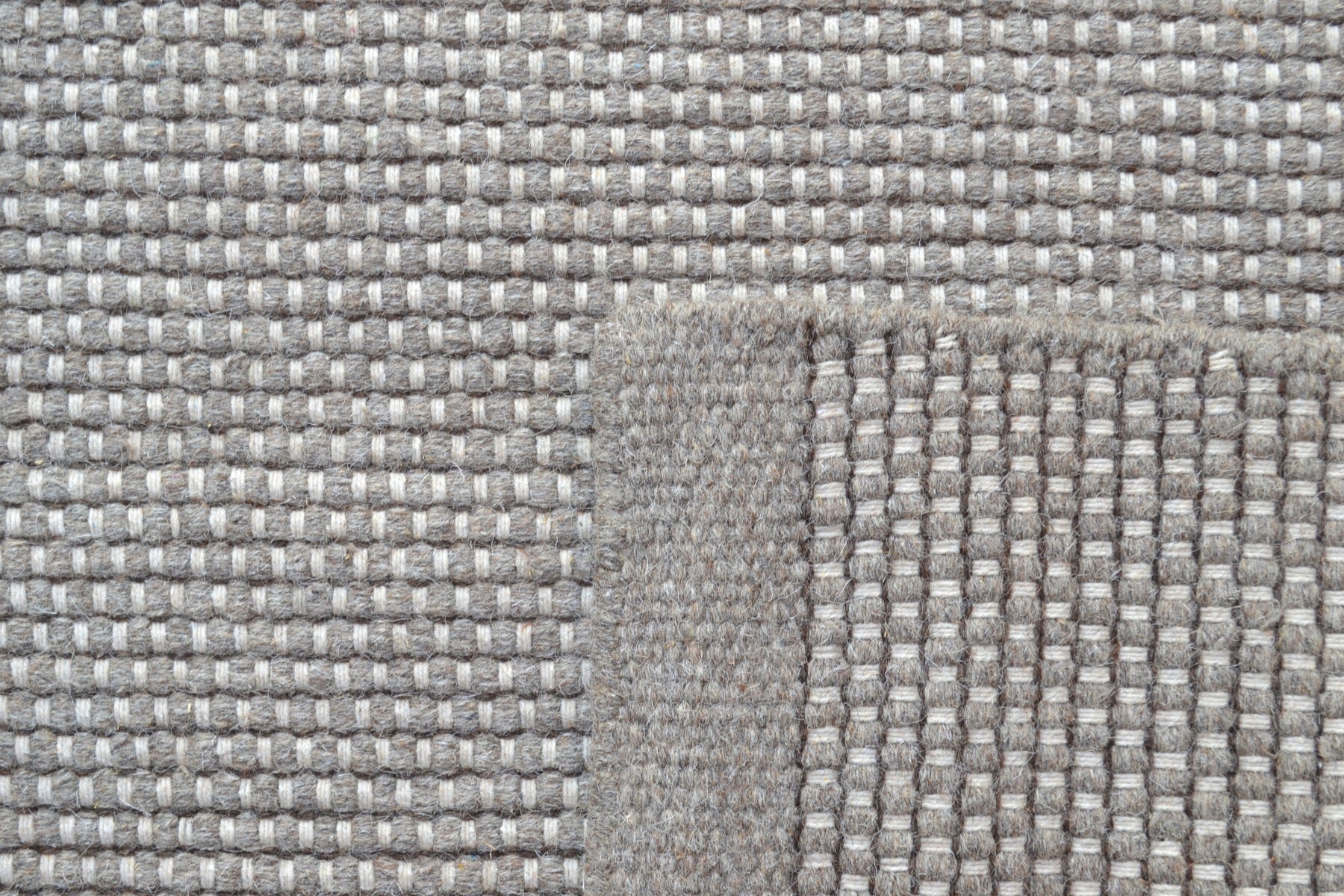 Modern Handwoven Wool Rug - Dotts - Natural/Brown - 80x150cm