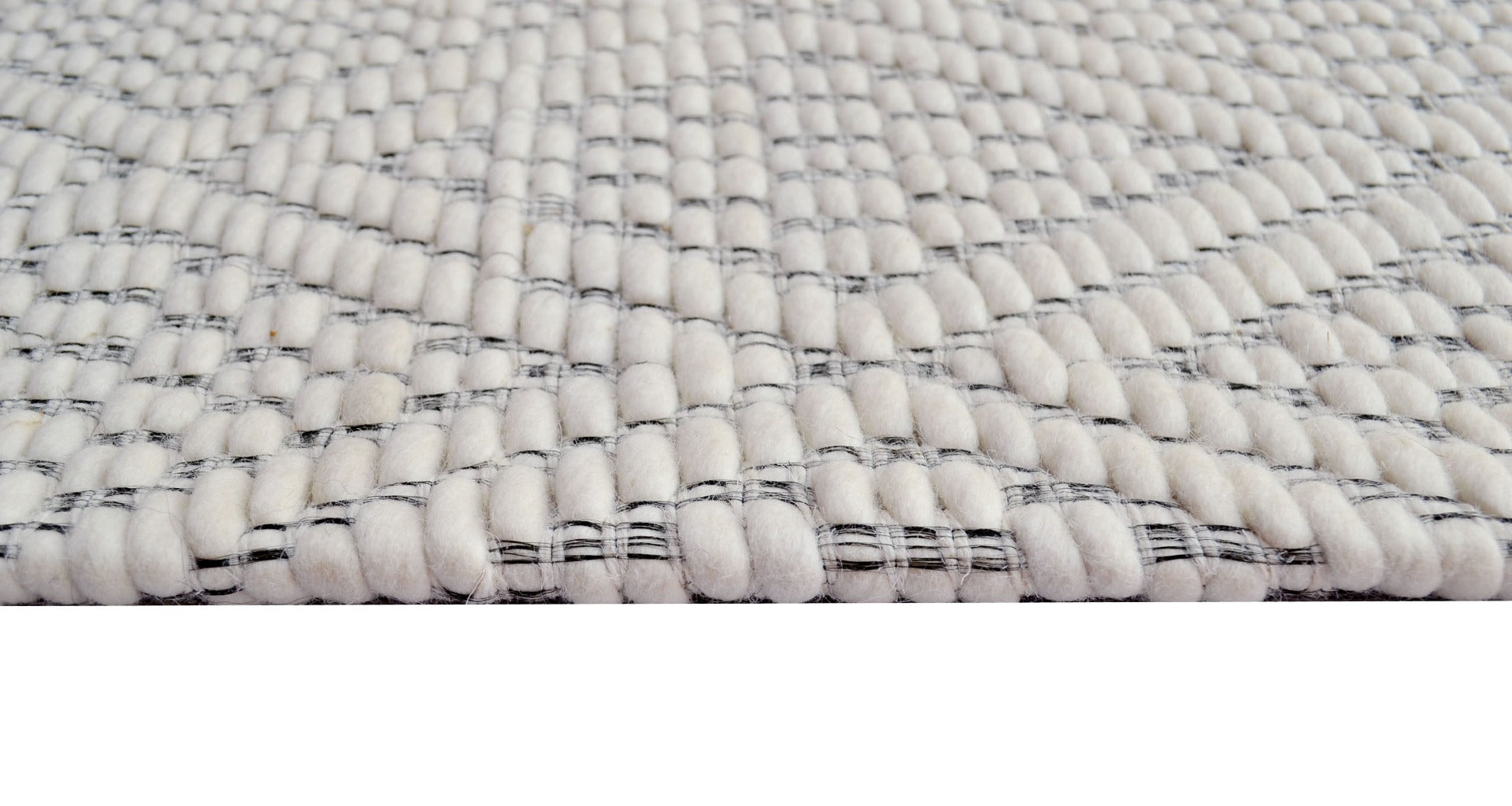 Modern Handwoven Wool Rug - Barfi 6220 - Ivory - 110x160cm