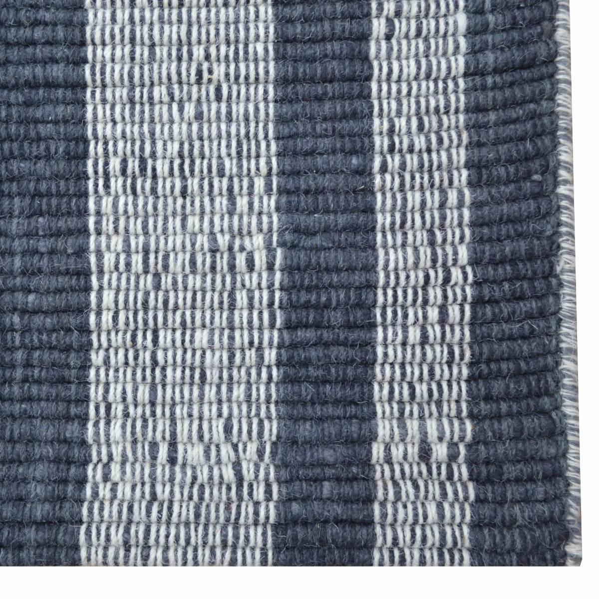 Handwoven Woolen Rug-Bushra 6323-Charcoal/Ivory-110x160cm