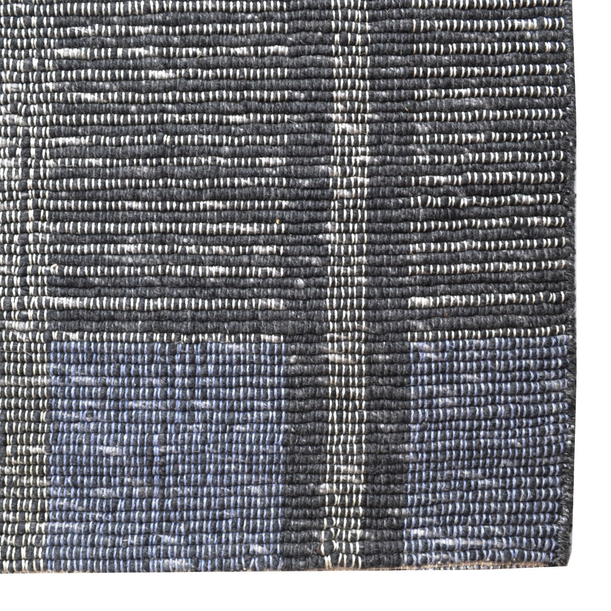 Handwoven Woollen Rug-Bushra 6324-Charcoal/Ivory-110x160cm