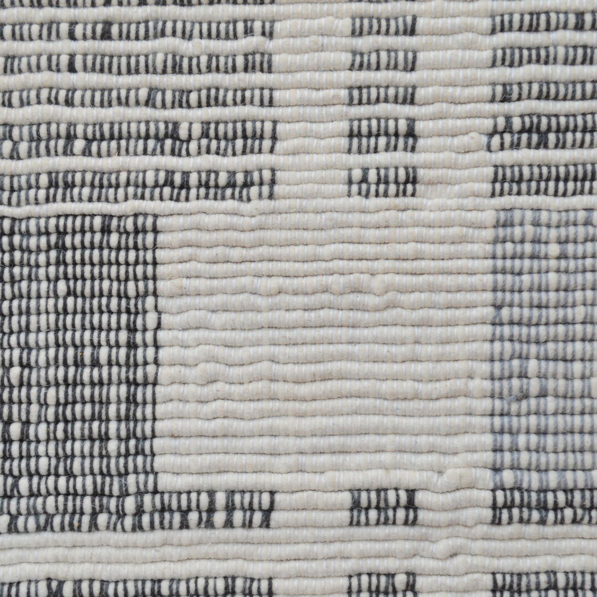 Handwoven Woollen Rug-Bushra 6324-Ivory/Charcoal-110x160cm