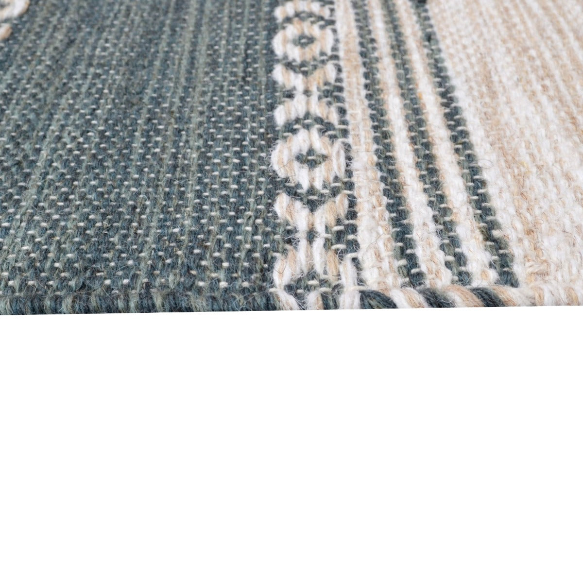 Handwoven Woollen Durrie Rug - Clay 6254 - Peach Multi - 110x160cm