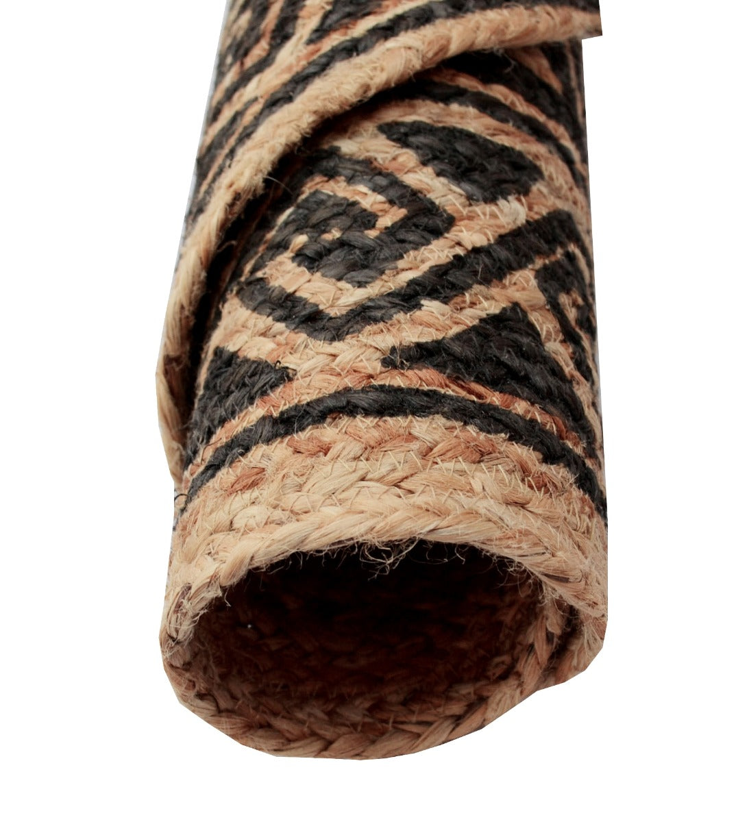 Cuba Natural Jute Rug - 1098 - Natural/Black - 120x120cm