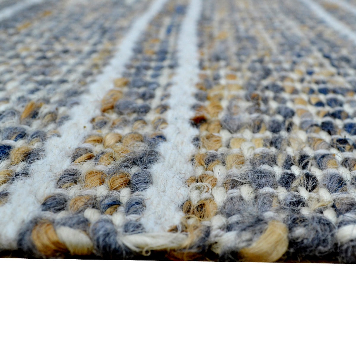 Handwoven Wool & Jute Rug-Jasmine 6332-Ash Grey/Ivory-110x160cm