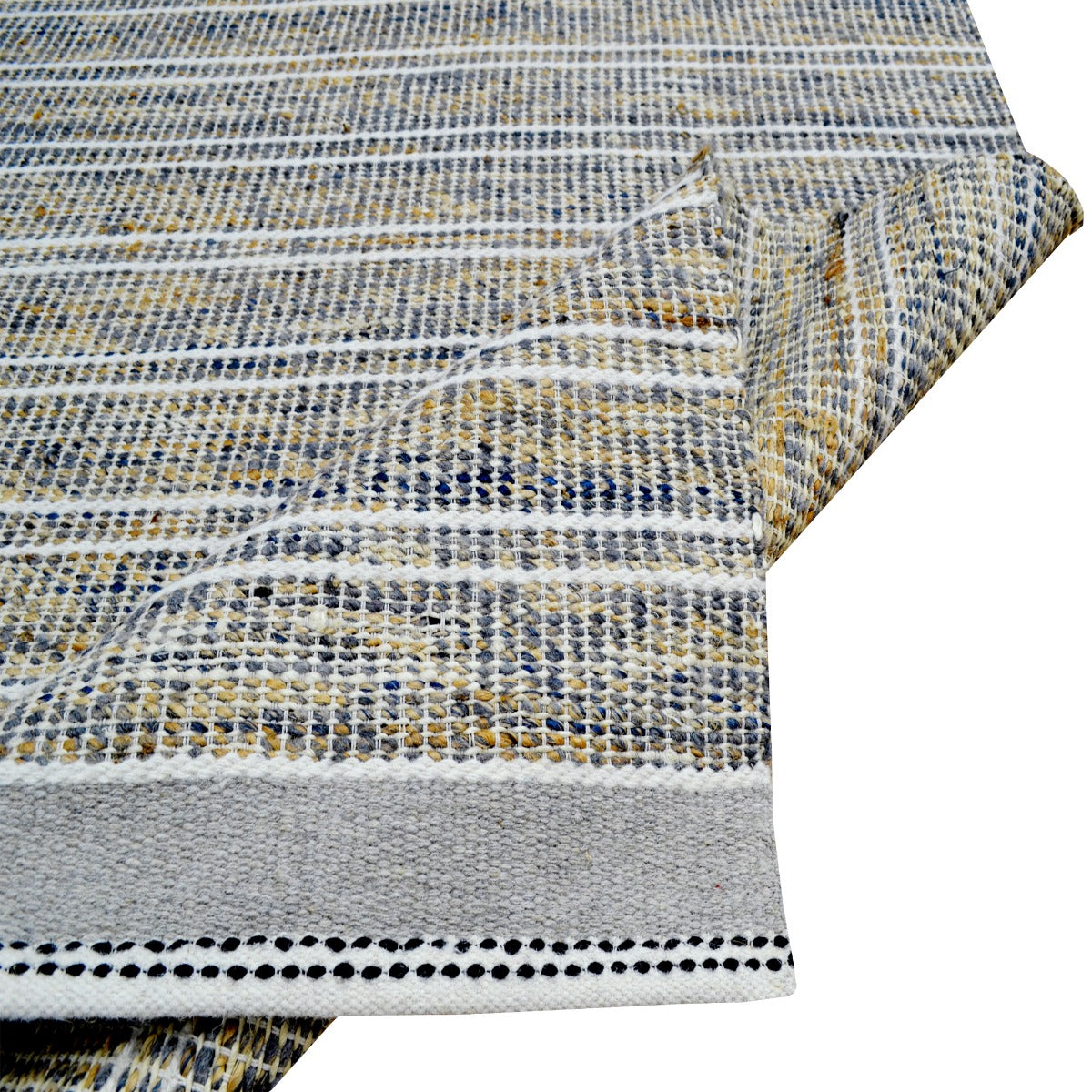 Handwoven Wool & Jute Rug-Jasmine 6332-Ash Grey/Ivory-110x160cm