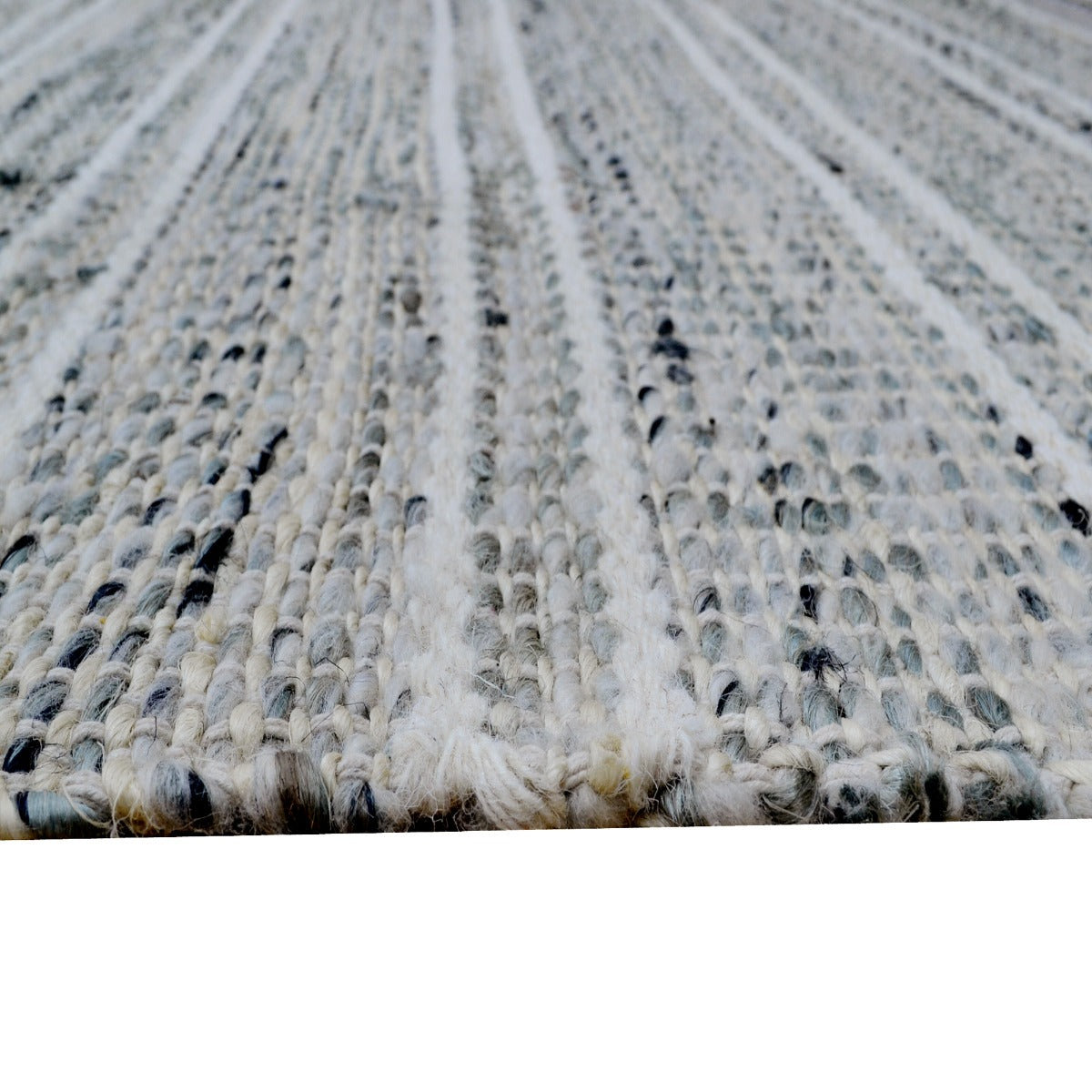 Handwoven Wool & Jute Rug-Jasmine 6332-Silver/Ivory-110x160cm