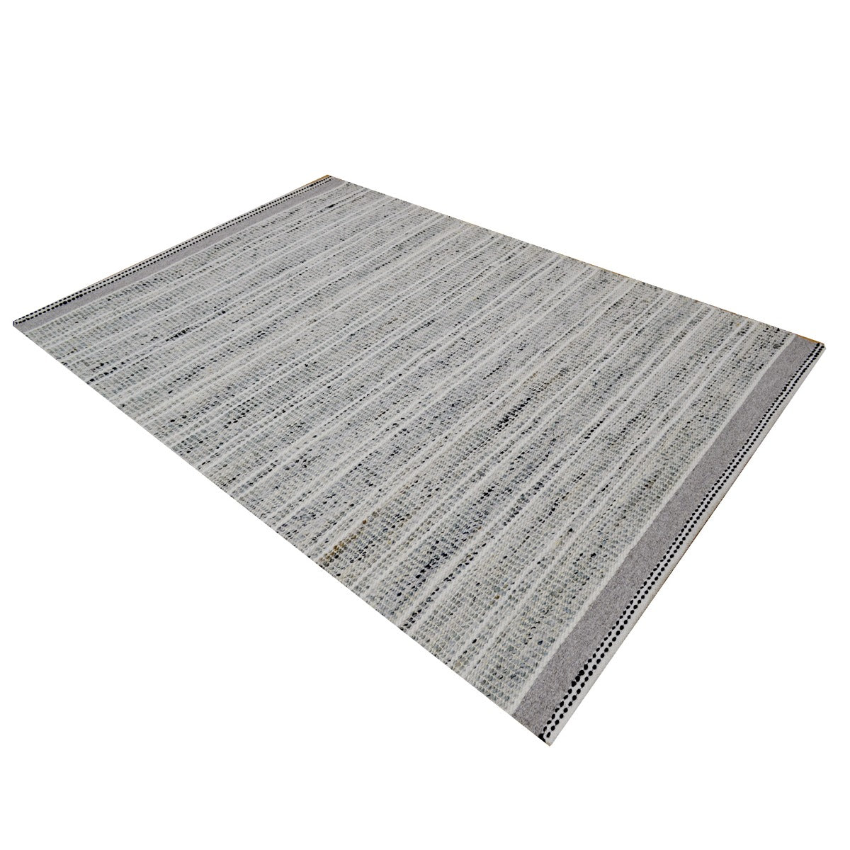 Handwoven Wool & Jute Rug-Jasmine 6332-Silver/Ivory-110x160cm