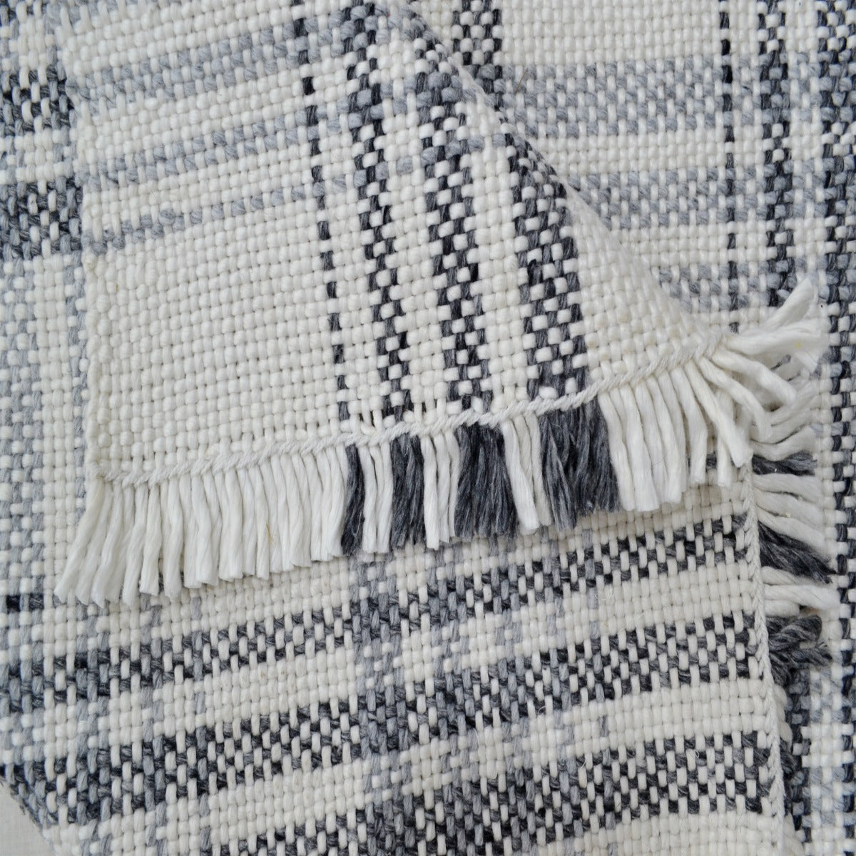 Handwoven Dhurrie Rug-Legend 6361-Ivory/Ash Grey-110x160cm