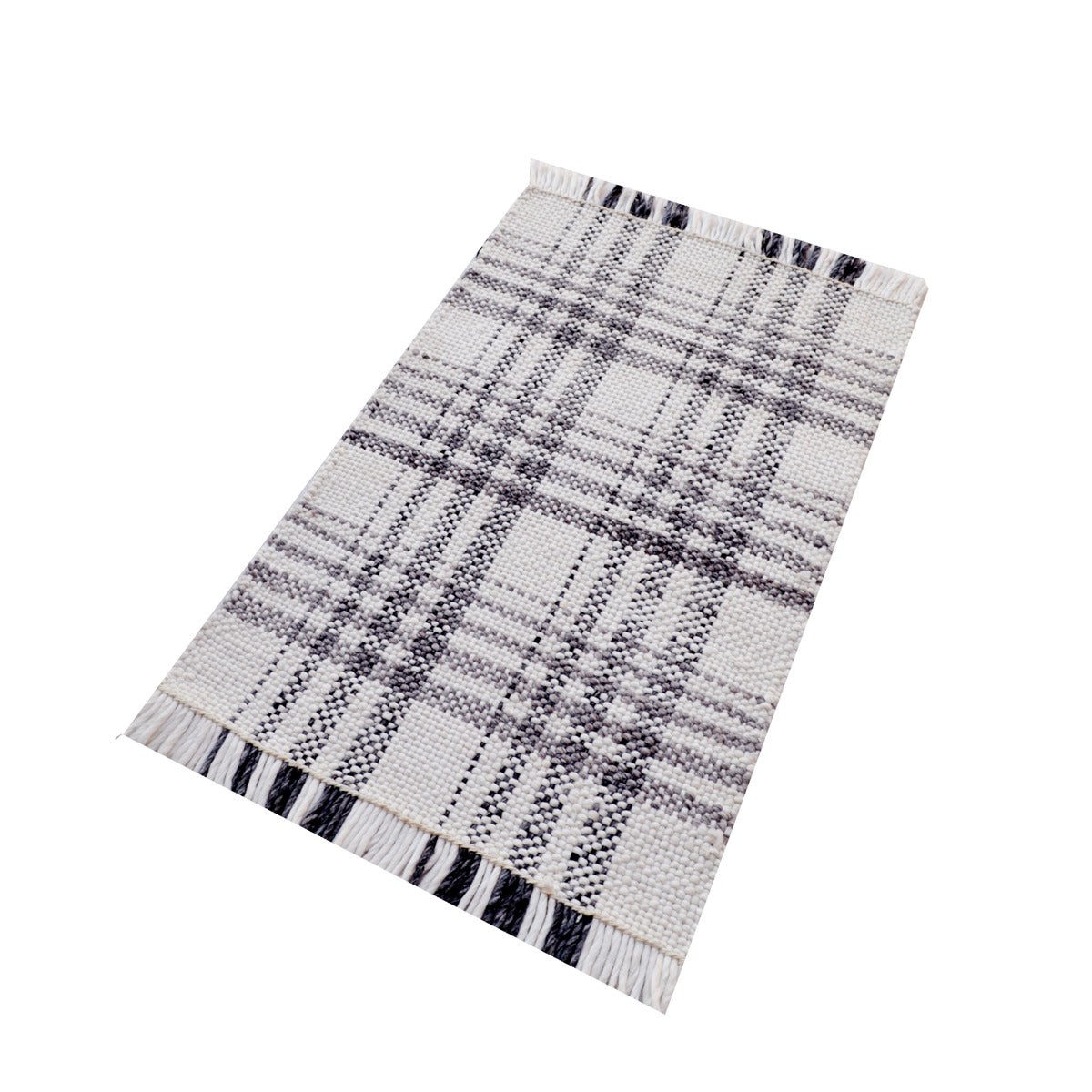 Handwoven Dhurrie Rug-Legend 6361-Ivory Biege-110x160cm
