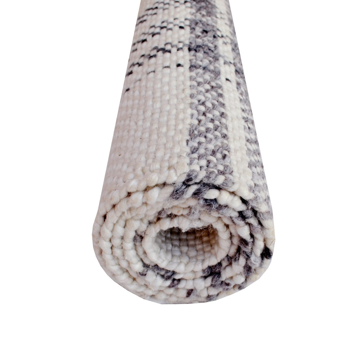 Handwoven Dhurrie Rug-Legend 6361-Ivory Charcoal-110x160cm
