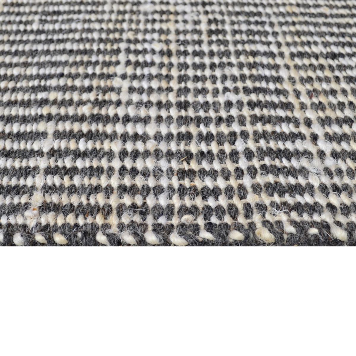 Handwoven Wool & Jute Rug-Lima 6334-Ivory/Charcoal-110x160cm