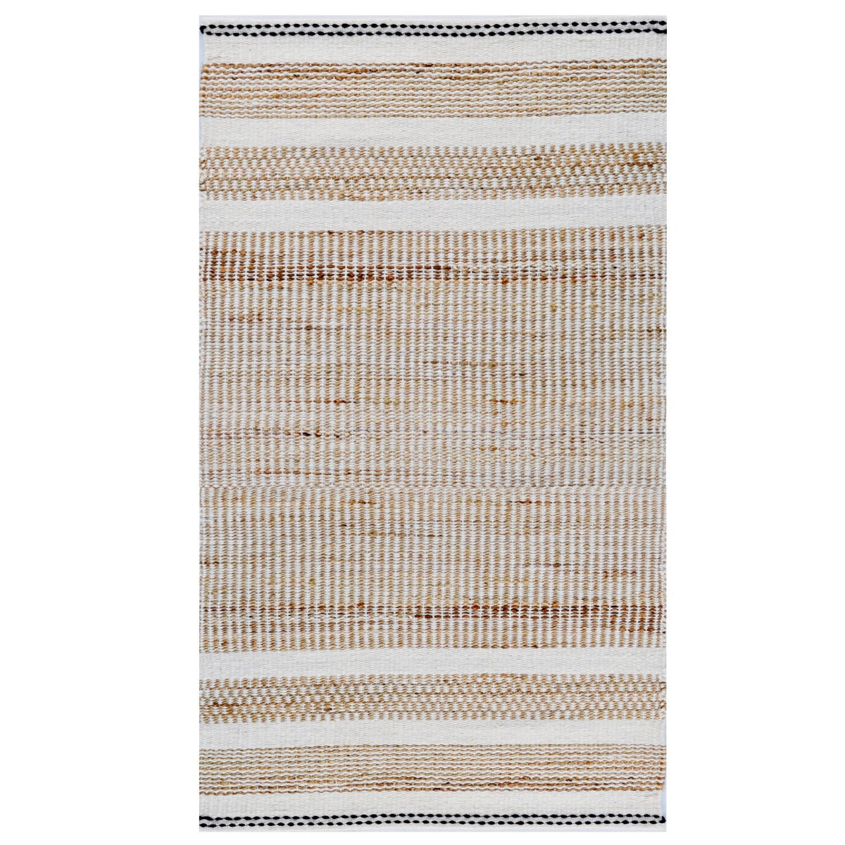 Handwoven Wool & Jute Rug-Lima 6334-Ivory/Natural-110x160cm