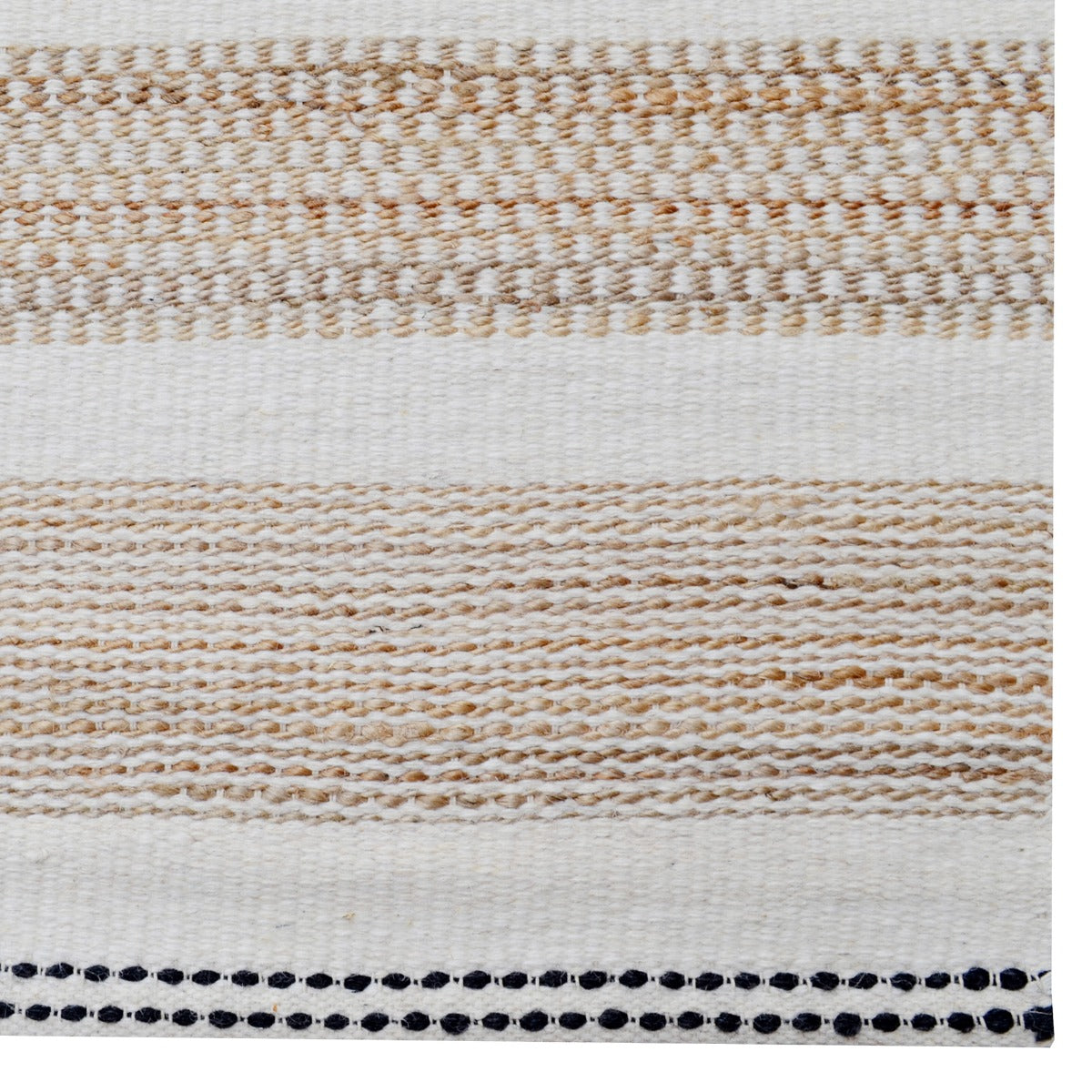 Handwoven Wool & Jute Rug-Lima 6334-Ivory/Natural-110x160cm