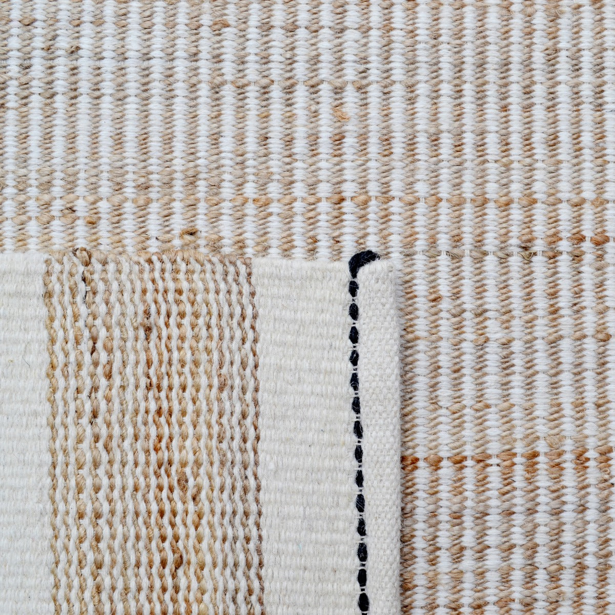 Handwoven Wool & Jute Rug-Lima 6334-Ivory/Natural-110x160cm