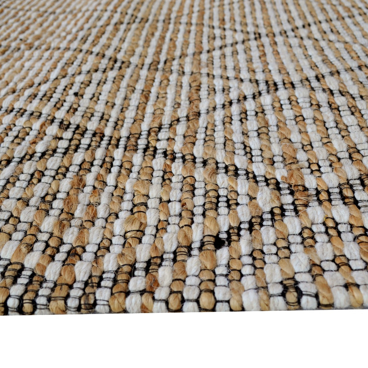 Handwoven Wool & Jute Rug-Luci 6335-Ivory/Natural-110x160cm