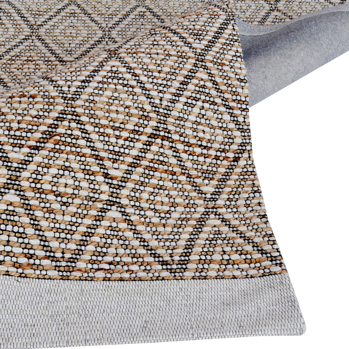 Handwoven Wool & Jute Rug-Luci 6335-Ivory/Natural-110x160cm