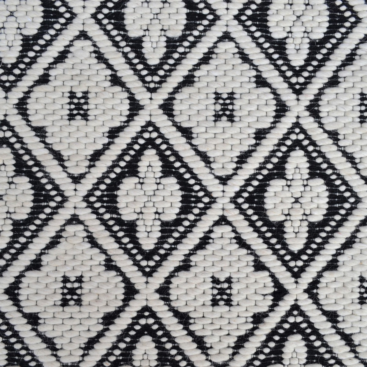 Modern Handwoven Wool Rug-Luxury 6407-Ivory Black-110x160cm