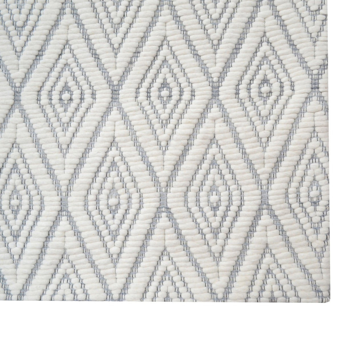 Contemporary Handwoven Wool Rug-Luxury 6408-Ivory Silver-110x160cm
