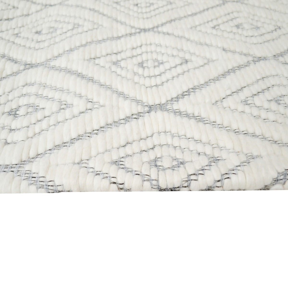 Contemporary Handwoven Wool Rug-Luxury 6408-Ivory Silver-110x160cm