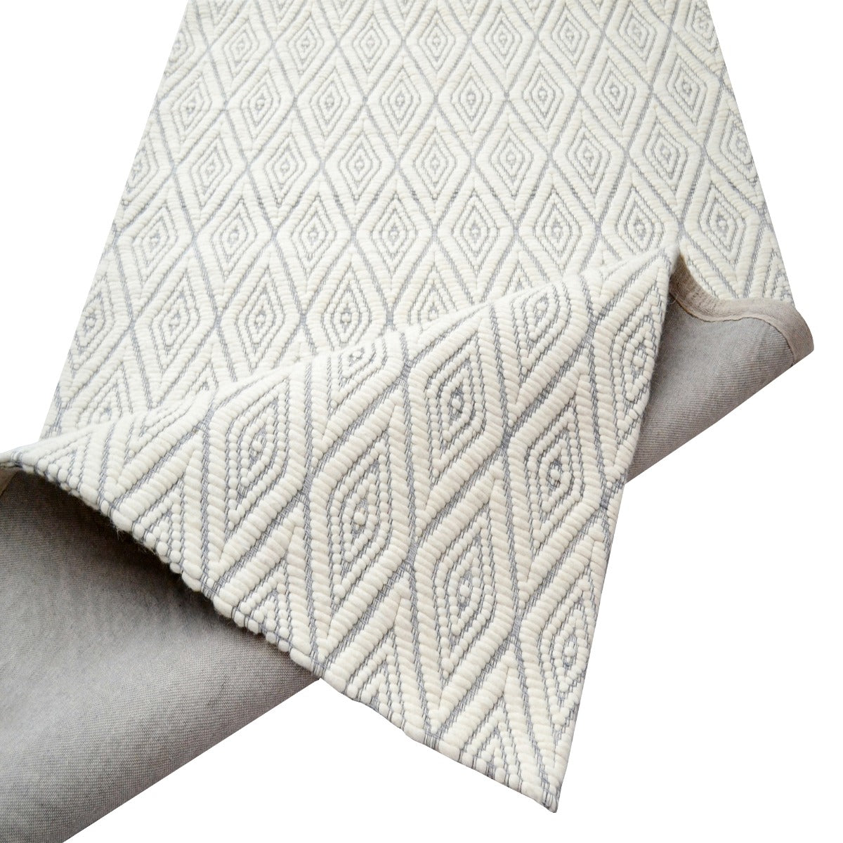 Contemporary Handwoven Wool Rug-Luxury 6408-Ivory Silver-110x160cm