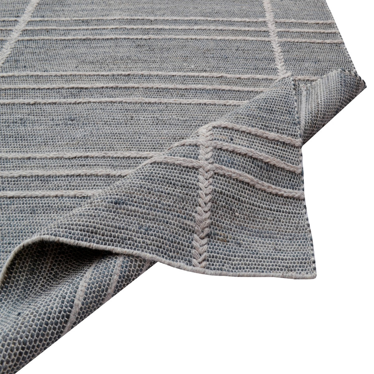 Handwoven Natural Mizo Rug-6318-Silver-160x230cm