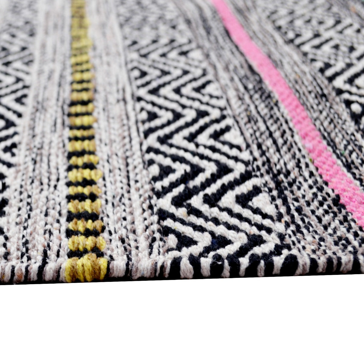 Handwoven Natural Mizo Rug-6319-Light Pink Multi-120x180cm