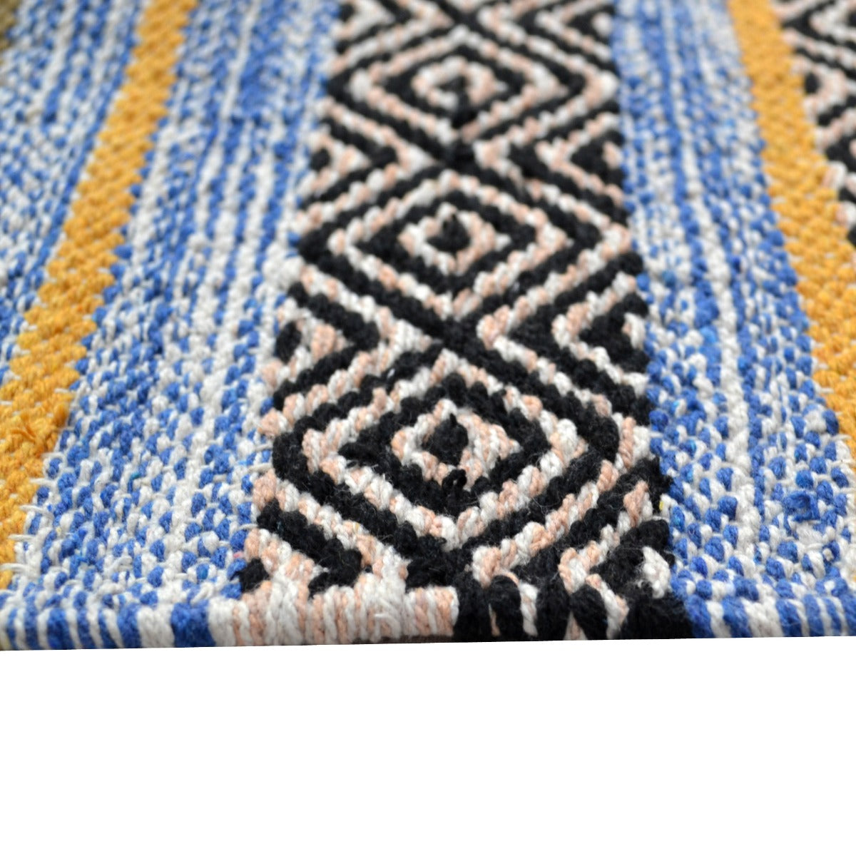 Handwoven Natural Mizo Rug-6320-Blue Multi-120x180cm