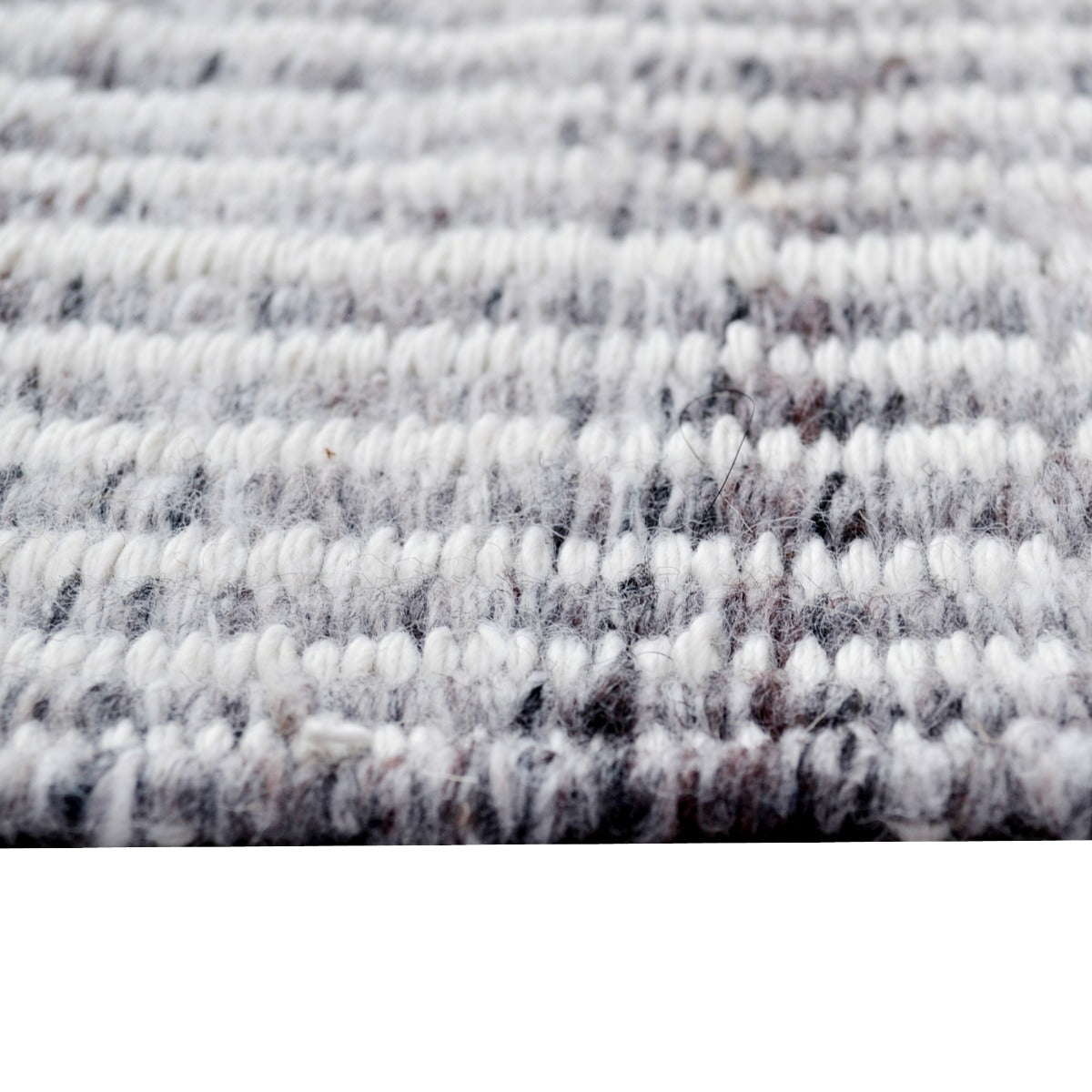 Handwoven Natural Mizo Rug-6328-Ivory Charcoal-110x160cm