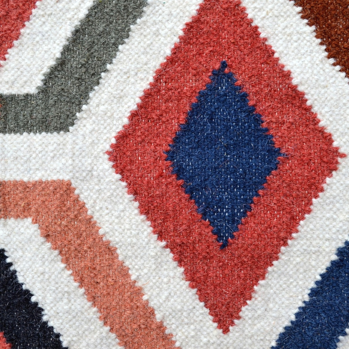 Designer Handwoven Wool Rug-Nordic 6352-Ivory Multi-110x160cm