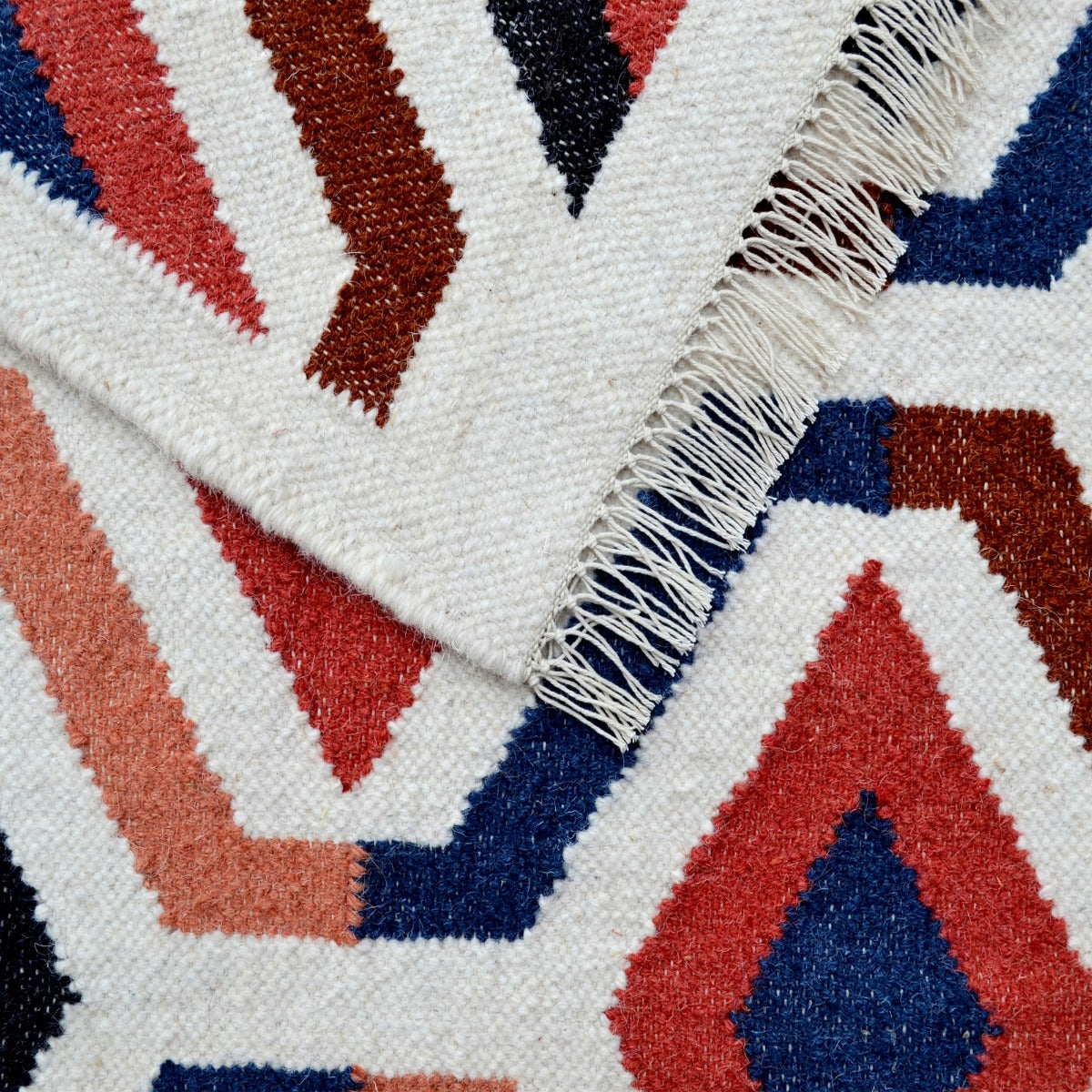 Designer Handwoven Wool Rug-Nordic 6352-Ivory Multi-110x160cm