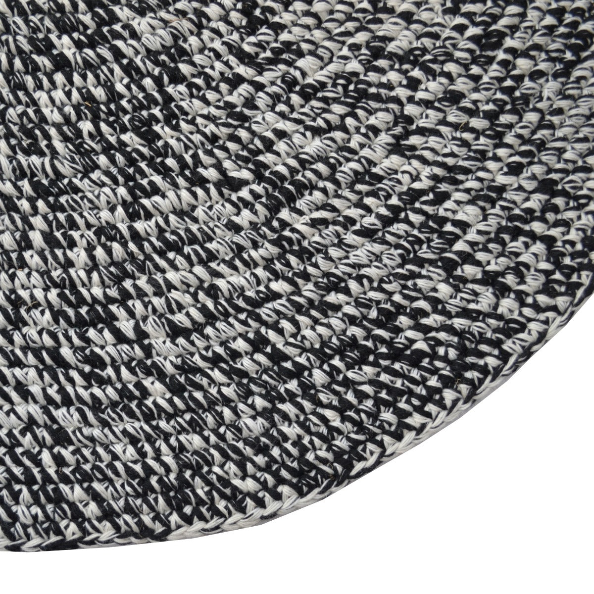 Ultra Chic Indoor/Outdoor Handwoven Rug-Orbit 6223-Ivory Black-120x120cm